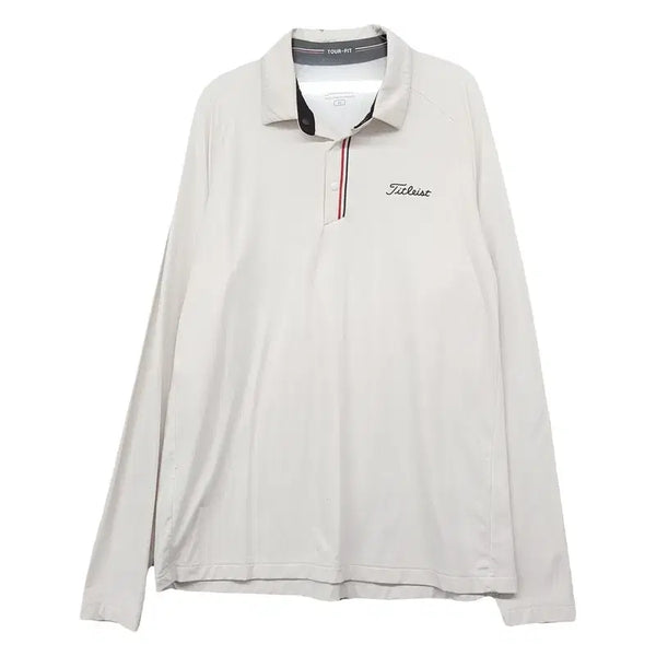 [BUNJANG] Titleist White Golf Performance Long Sleeve Polo Shirt XL (105) / 타이틀리스트 화이트 골프 기능성 긴팔 카라티 XL(105)