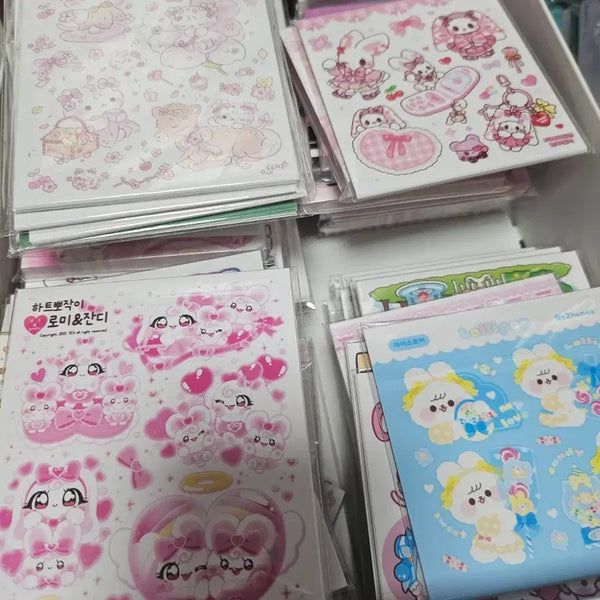 [BUNJANG] High-Quality Korean Ins Stickers Set (15 pieces) / 포용 윰자 고퀄 인스 15세트