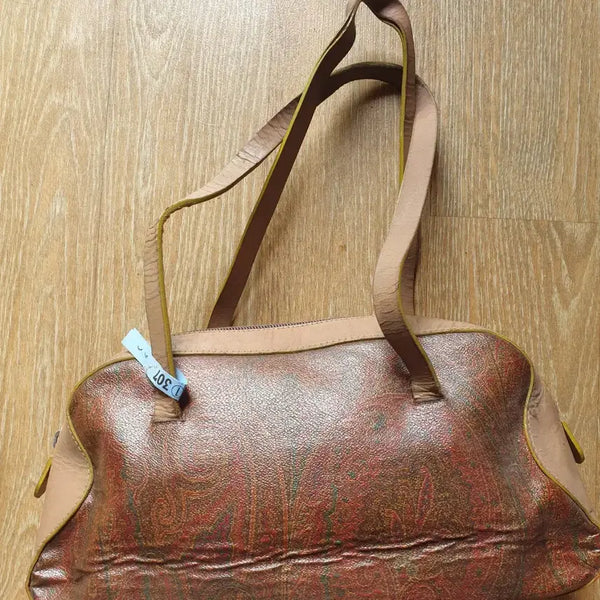 [BUNJANG] Etro Paisley Leather Trimmed Boston Shoulder Bag / 클래식의 대명사 명품 에트로(ETRO) 페이즐리 가죽 배색 보스턴 숄더백