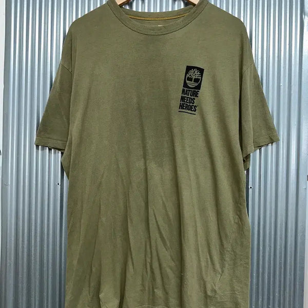 [BUNJANG] Timberland Olive Graphic Short Sleeve T-Shirt (L) / [L] 팀버랜드 TIMBERLAND 올리브 그래픽 반팔 티셔츠