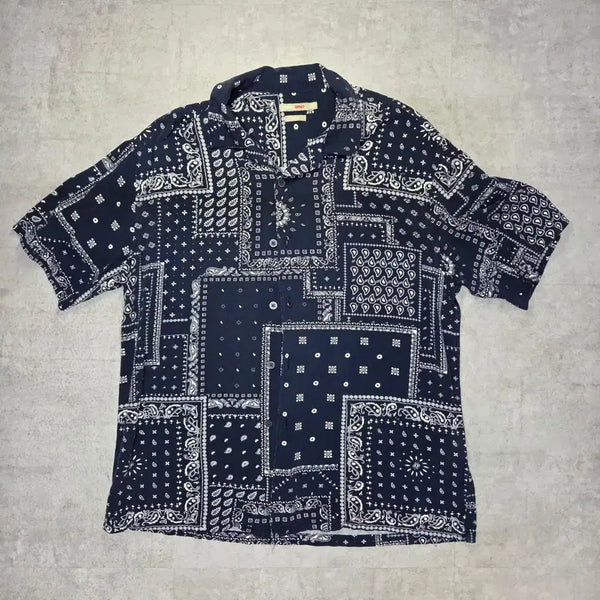 [BUNJANG] SPAOO Paisley Pattern Short Sleeve Shirt / [만원샵)스파오 페이즐리 패턴 반팔셔츠