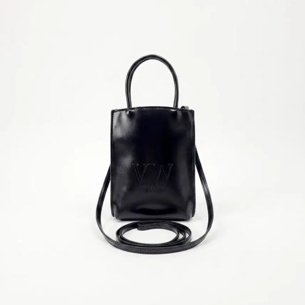[BUNJANG] Vera Wang Black Leather Mini Tote Crossbody Bag / [미개봉 새상품] 베라왕 블랙 레더 미니 토트 크로스백