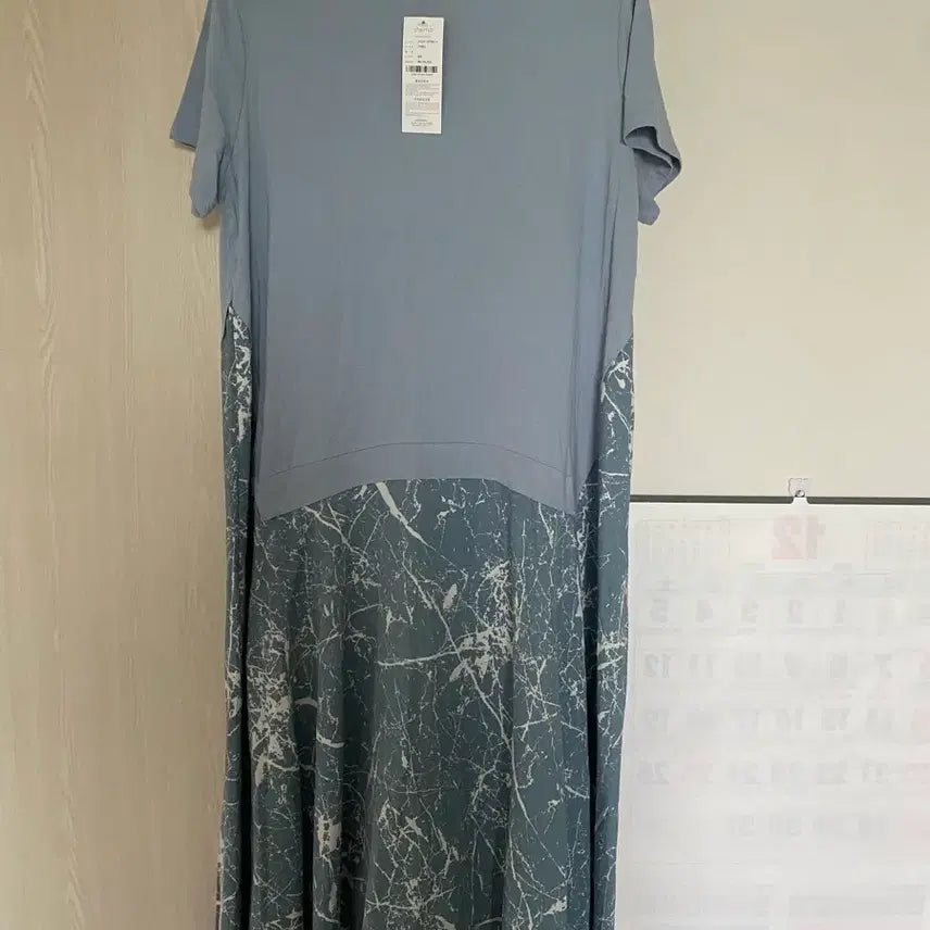 [BUNJANG] Women's Blue Marbled Pattern Dress / 여성 원피스 블루 marbled 패턴