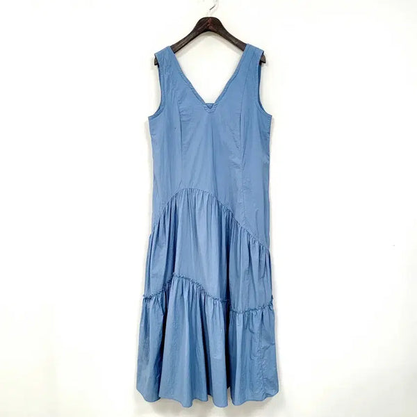 [BUNJANG] DUEL V-Neck Sleeveless Tiered Dress / +듀엘 브이넥 민소매 티어드 원피스 B267