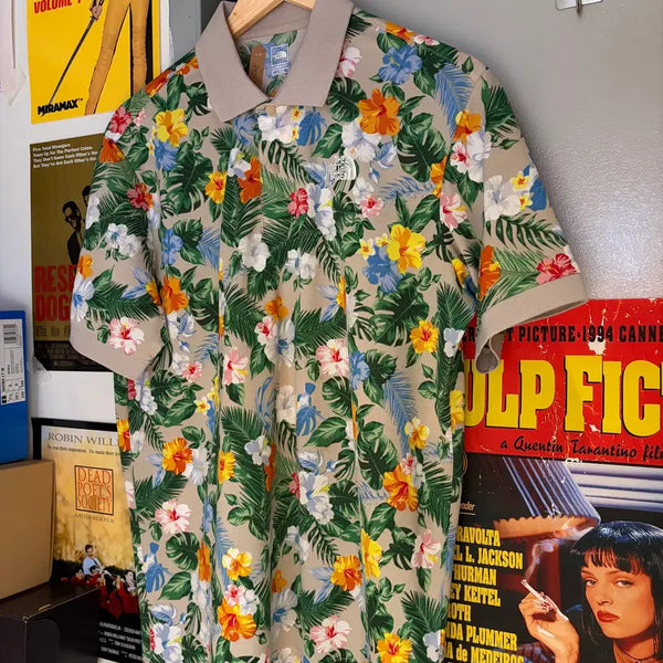 [BUNJANG] The North Face Flower Polo T-Shirt / 노스페이스 플라워 폴로 티셔츠