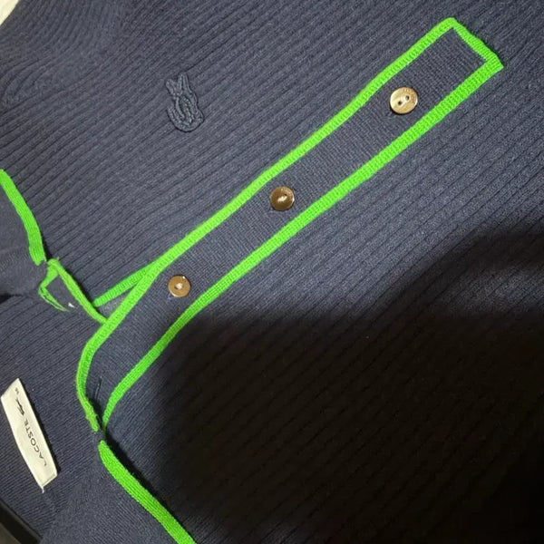 [BUNJANG] Lacoste Ribbed Knit Short Sleeve T-Shirt (Size 36) / 라코스테 (36)size 골지니트반팔티