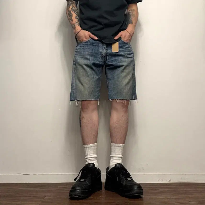 [BUNJANG] 80s Levi's 502xx Big E Vintage Selvedge Denim Shorts / 80s Levis 리바이스 502xx 빅E 빈티지 셀비지 데님쇼츠