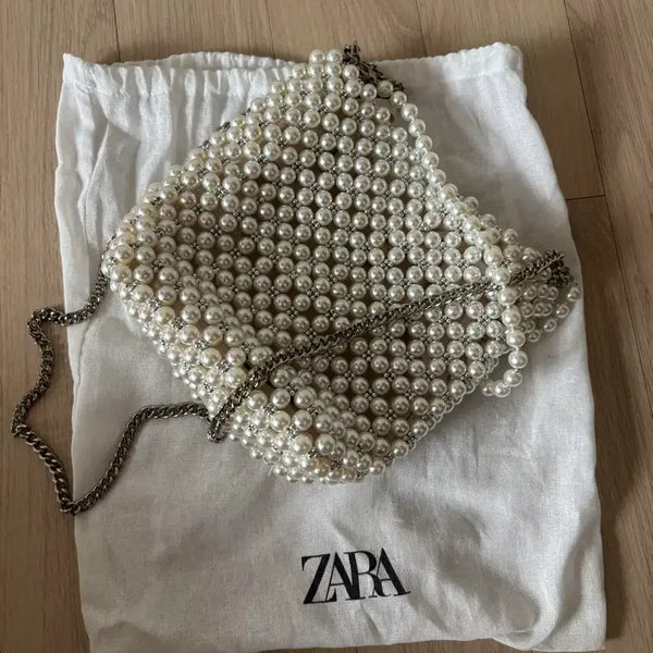 [BUNJANG] Zara Pearl Bead Shoulder Bag / Zara 진주비즈 숄더백 판매합니다