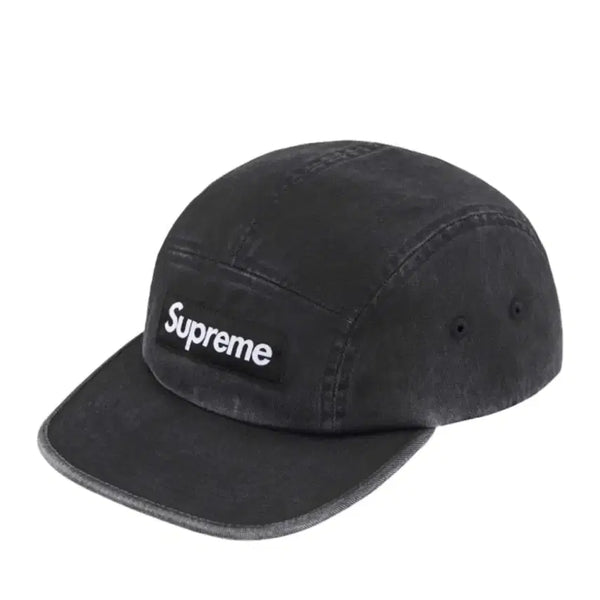 [BUNJANG] Supreme Washed Chino Twill Camp Cap Black 25SS / 슈프림 워시드 치노 트윌 캠프캡 블랙 25SS