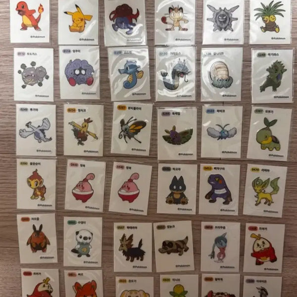 [BUNJANG] Pokemon Sticker Round Seal Bundle Set / 포켓몬스티커 띠부씰 일괄판매