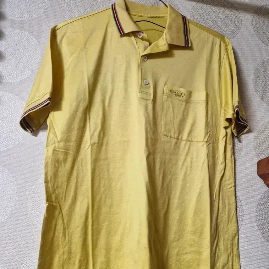 [BUNJANG] Grace Sports Yellow Short-Sleeve Polo Shirt / 그레이스 스포츠 옐로우 반팔 카라티