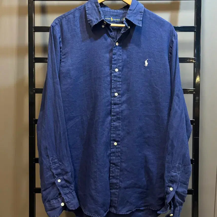 [BUNJANG] Polo Ralph Lauren Classic Fit Linen Shirt Navy L / [L] 폴로 랄프로렌 클래식핏 린넨 셔츠 남방 네이비 정품 7.9