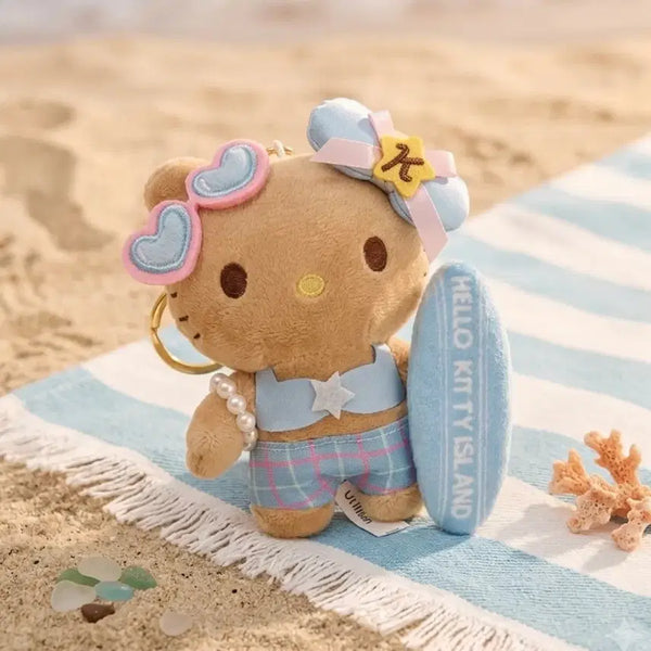 [BUNJANG] Hello Kitty Tanning Kitty Surfing Vacation Doll Keychain / 헬로키티 태닝키티 서핑 바캉스 인형 키링