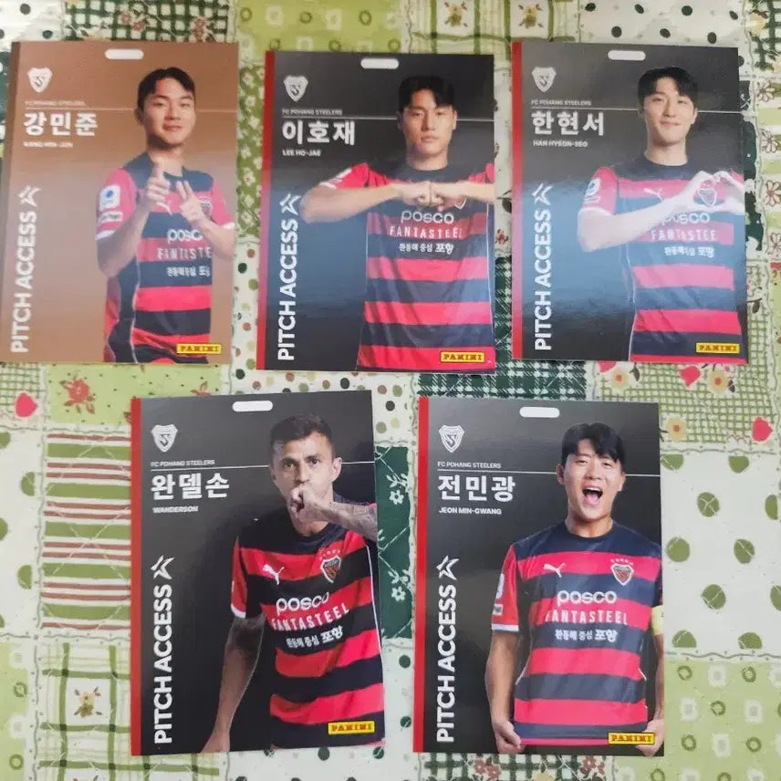 [BUNJANG] Panini K League FC Pohang 2026 Trading Cards Bundle Set / 2026 k리그 파니니 fc포항 5장 일괄판매
