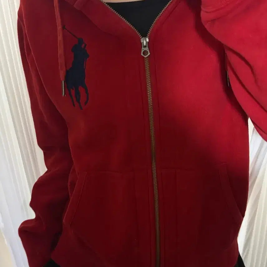 [BUNJANG] Polo Ralph Lauren Big Pony Red Hoodie M / 폴로 랄프로렌 빅포니 레드 후드집업 M