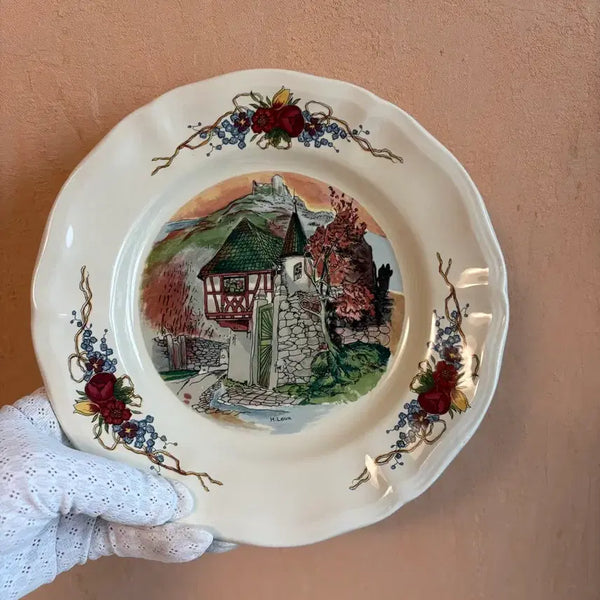[BUNJANG] French Sarreguemines Obernai Salad Plate (Mid-to-Late 20th Century) / 20세기중후반 프랑스 앤틱 사르그민 오베르네 샐러드 접시