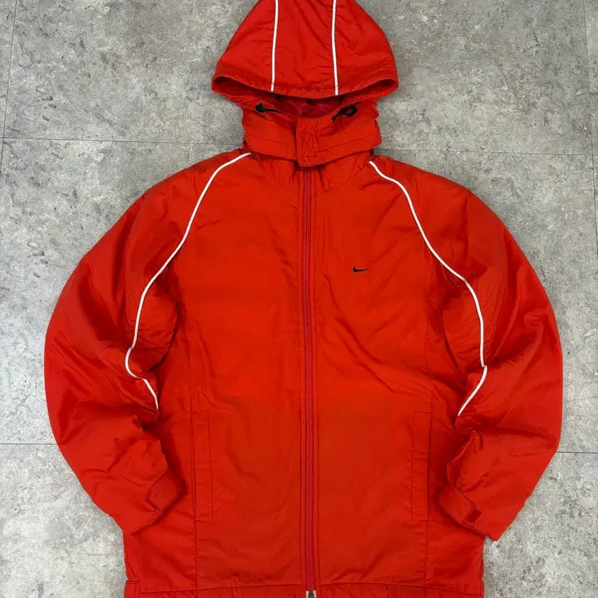 [BUNJANG] Nike Red Hooded Bomber Jacket / 나이키 레드 후드 봄버 #csz615