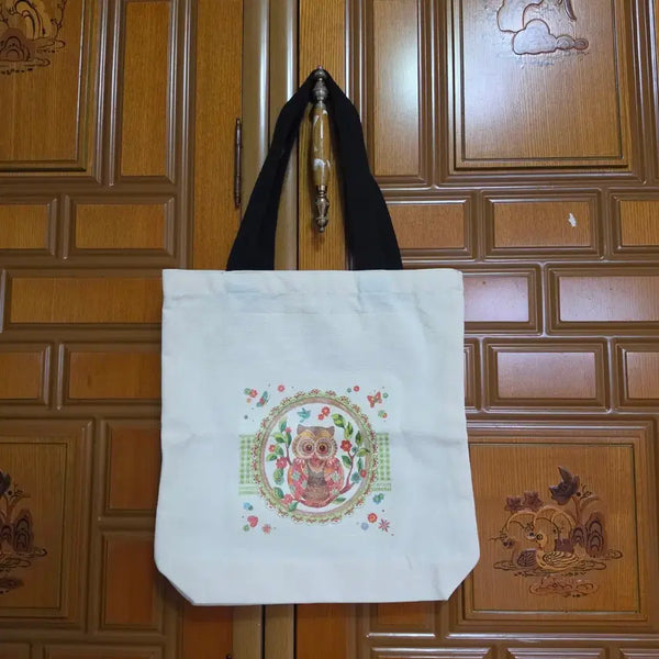 [BUNJANG] Canvas Shoulder Bag with Owl Appliqué / 가방처분5/무료나눔/ 캔버스가방 숄더백?