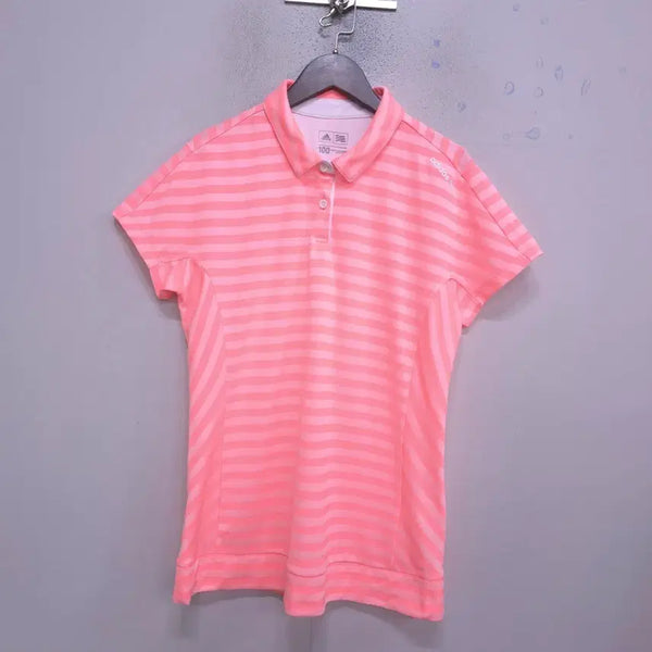 [BUNJANG] Adidas Women's Performance Golf Short-Sleeve Shirt (Coral Pink) / 아디다스) 거의새거 여성 기능성 골프 반팔 -100