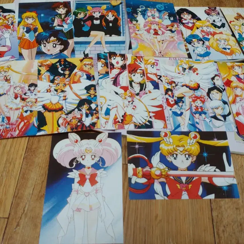 [BUNJANG] Sailor Moon & Wedding Peach Classic Stationery Postcard Set (13 Types) / 세일러문 웨딩피치 고전굿즈 문방구 일반엽서 13종