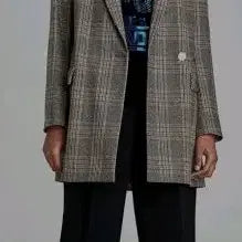 [BUNJANG] ZARA Check Frock Coat Blazer / 자라 체크 프록 코트 블레이저