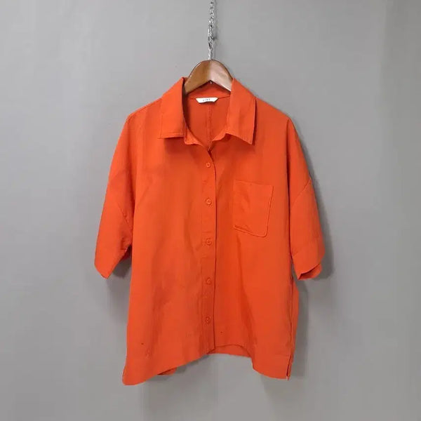 [BUNJANG] Orange Short Sleeve Shirt / LIST 오렌지 반팔 셔츠