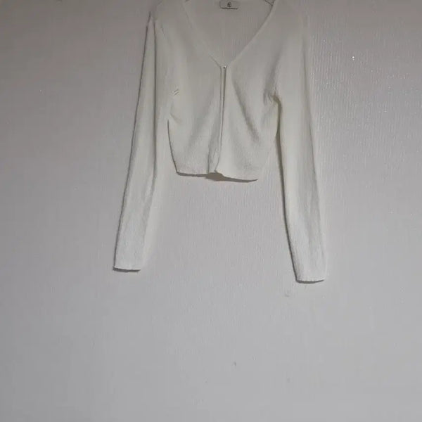 [BUNJANG] Love Paris Fine Rib Knit Cropped Cardigan / 러브패리스 잔골지 니트 크롭사디건55썸머