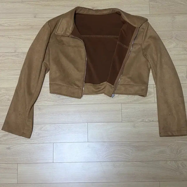 [BUNJANG] Cropped Suede Jacket / 크롭 스웨이드 잠바