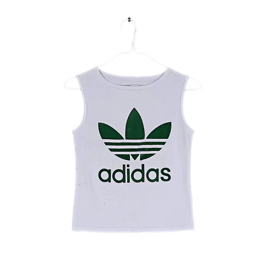 [BUNJANG] Adidas Women's White Slim Fit Sleeveless T-Shirt / 아디다스 여성 스포티한 슬림핏 민소매티 80 화이트 00988