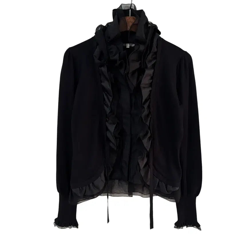 [BUNJANG] To be chic Frill Jacket Black Size 2 / To be chic Japan 프릴 자켓 블랙 2
