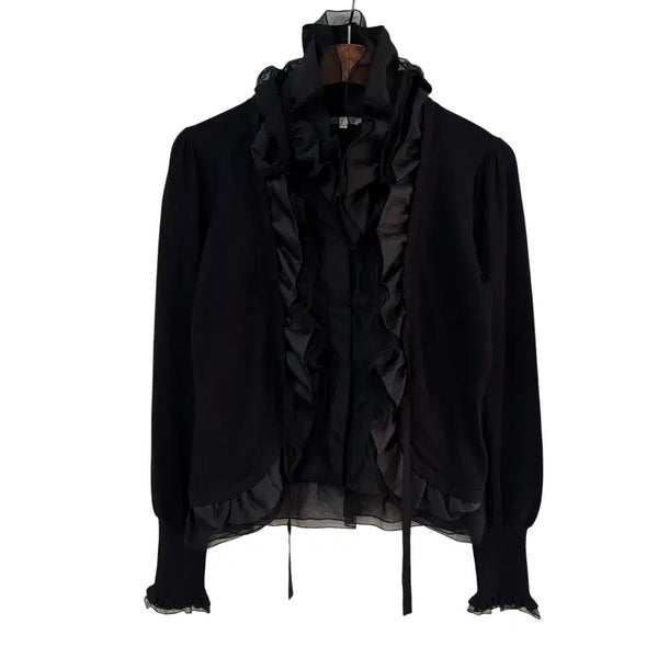 [BUNJANG] To be chic Frill Jacket Black Size 2 / To be chic Japan 프릴 자켓 블랙 2