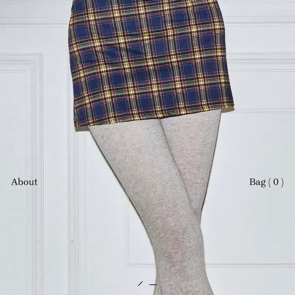 [BUNJANG] Mysterious Hotel Moon Check Mini Skirt Navy / 미스테리어스호텔 문 체크 미니스커트 네이비