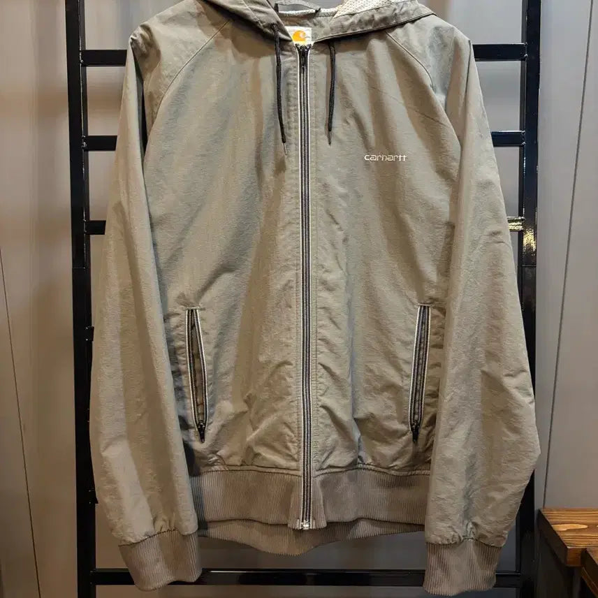 [BUNJANG] Carhartt Area Hooded Nylon Zip-Up Jacket Khaki XL / [XL] 칼하트 에리아 후드 집업 자켓 카키 나일론 바람막이 8.9