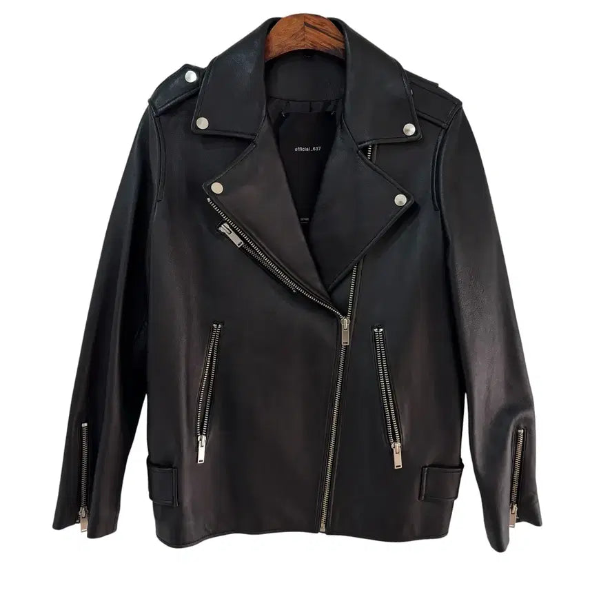[BUNJANG] Genuine Black Lambskin Rider Jacket (Size S) / Official_637 양가죽 라이더 자켓 블랙 S 정품