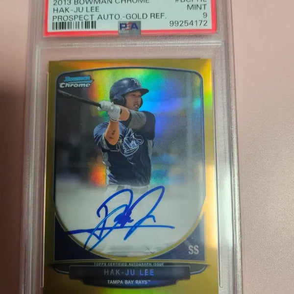 [BUNJANG] Lee Hak-ju 2013 Baumann Chrome Gold Auto Rookie #50 PSA 9 / 이학주 PSA 9등급 50장 한정 2013 바우만크롬 골드 오토 루키