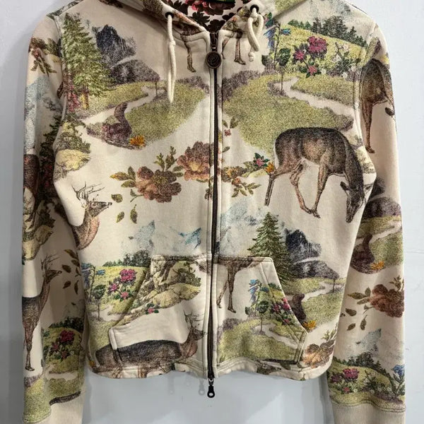 [BUNJANG] Oilily Patterned Zip-Up Hoodie / 오일릴리 후드집업
