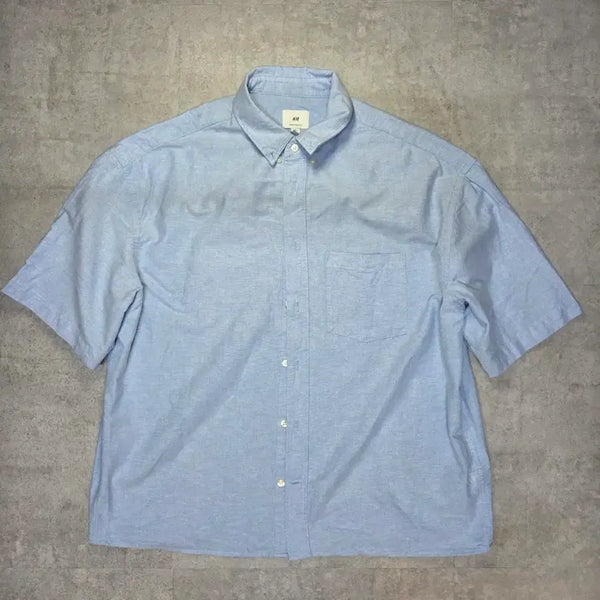 [BUNJANG] H&M Light Blue Short Sleeve Shirt / [만원샵) H&M 하늘색 반팔셔츠
