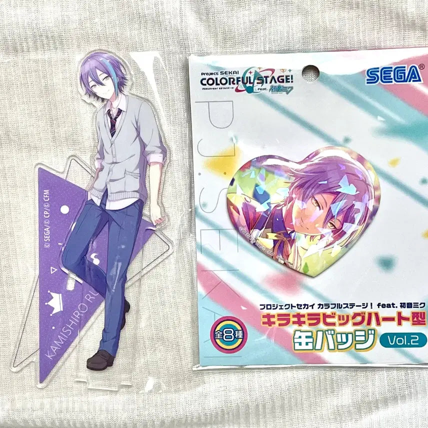[BUNJANG] Project Sekai Rui Acrylic Stand & Heart Can Badge Bundle / 프세카 루이 아크릴스탠드 하트캔뱃지