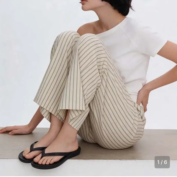 [BUNJANG] Saint Satin Archion Slim Fit Flip Flop Slippers - Black / 세인트새틴 쪼리 슬리퍼 블랙 (새거)