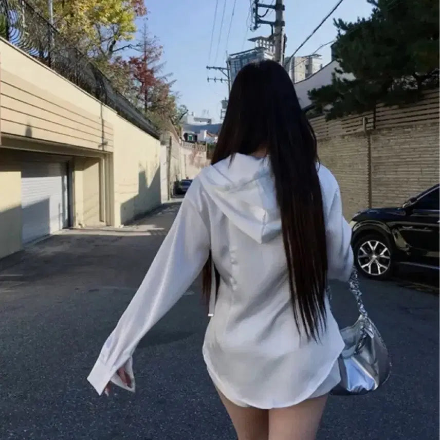 [BUNJANG] Satin Blouse Cardigan / 새틴 블라우스가디건 청순여리핏