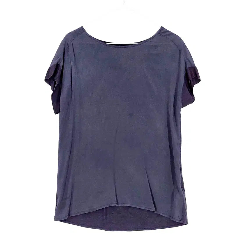[BUNJANG] Massimo Dutti Women's Charcoal Lyocell Tencel Short Sleeve Blouse (Size M / 95) / 마시모두띠 여성 꾸안꾸 반팔블라우스 95 차콜 00866