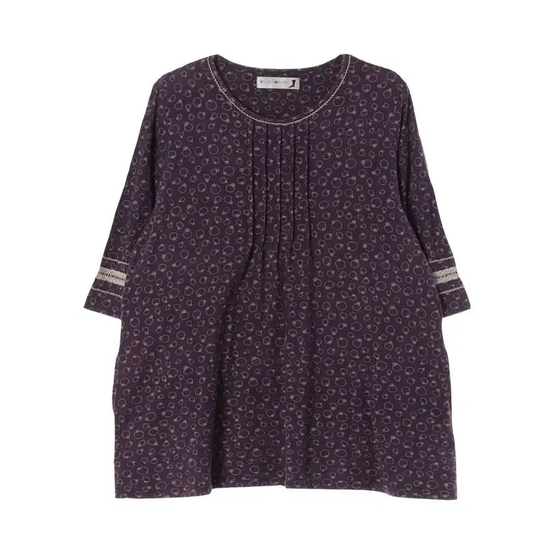 [BUNJANG] Women's Cotton Pattern Blouse (Size L) / JAPAN (WOMEN - L) 코튼 패턴 블라우스