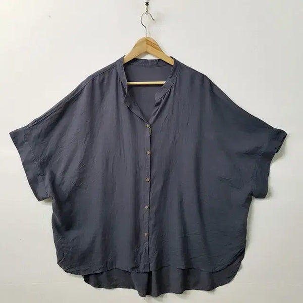 [BUNJANG] Ciao Panic Linen Oversized Blouse Navy / CIAO PANIC 린넨 오버핏 블라우스 네이비
