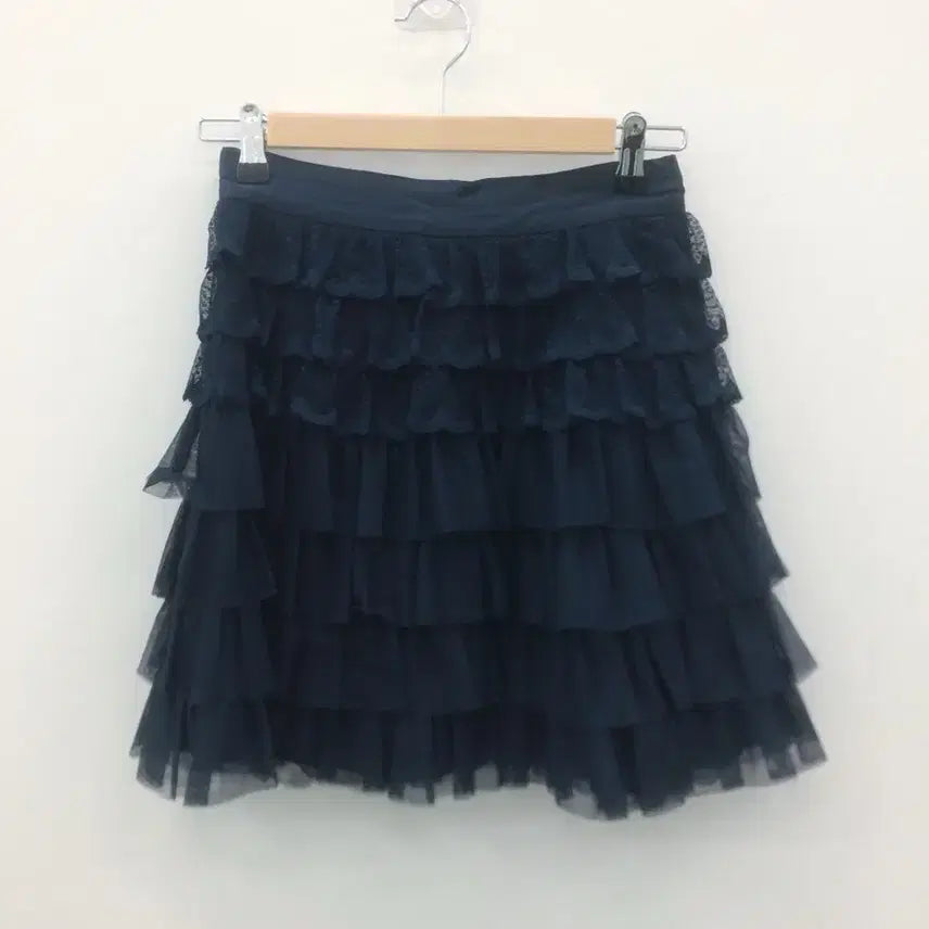 [BUNJANG] Lenibebe 7-Tier Dot Mini Skirt / (미시착) 레니본 7단 캉캉 3단 도트 딥네이비 빈티지 미니 샤스커트