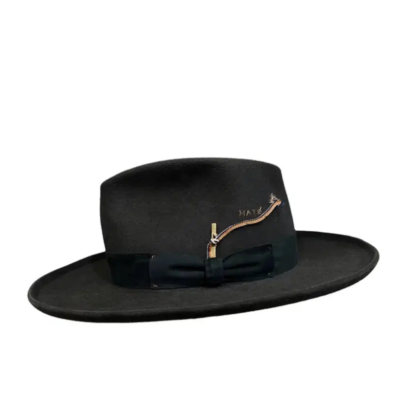 [BUNJANG] Blesseung Western Black Rabbit Fur Fedora / 블레숑 웨스턴 블랙 레빗퍼 페도라 (60)
