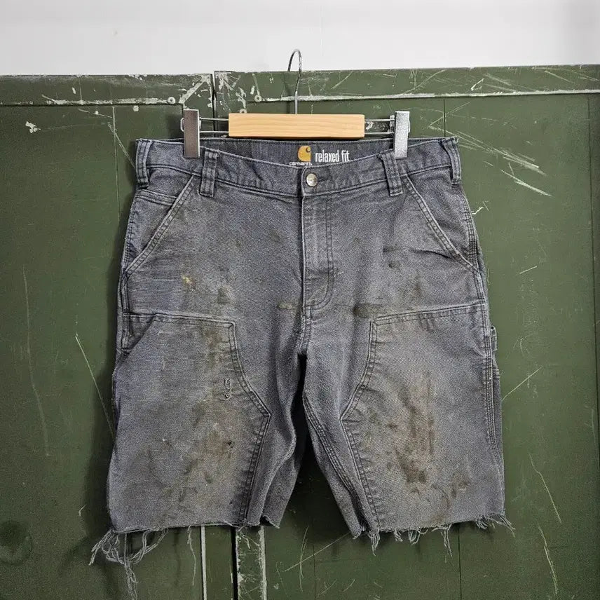 [BUNJANG] Carhartt Distressed Double Knee Shorts / 칼하트 디스트레스드 더블니 쇼츠 반바지 데미지 34