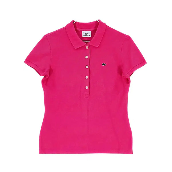 [BUNJANG] Lacoste Women's Pink Slim Fit Short Sleeve Polo Shirt / 라코스테 여성 스포티한 슬림핏 반팔카라티 90 핑크 01026