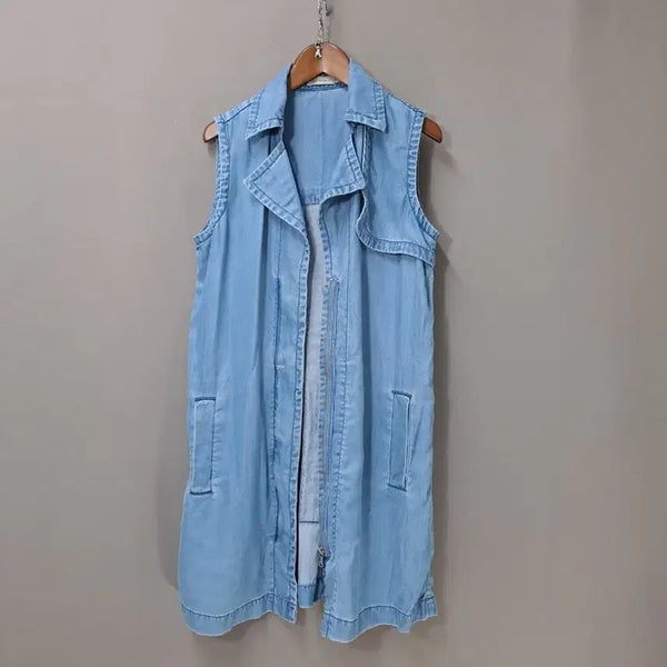 [BUNJANG] Calvin Klein Lyocell Sleeveless Long Vest Jacket XS / 캘빈클라인 리오셀 민소매 롱 조끼 자켓