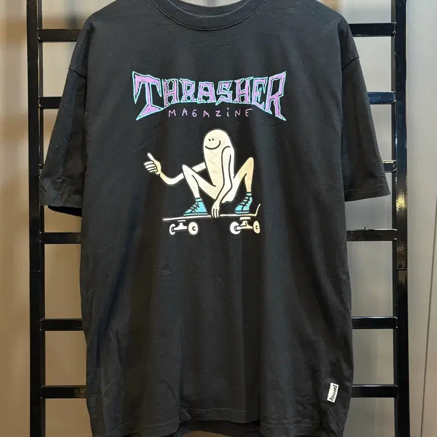 [BUNJANG] Thrasher Magazine Skater Man Graphic T-Shirt Black / [L] 트레셔 THRASHER 매거진 스케이터맨 반팔 티셔츠 블랙 2.9