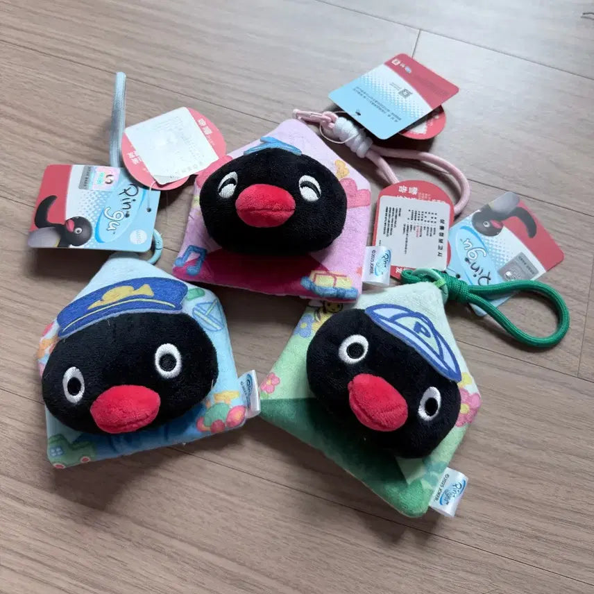 [BUNJANG] Pingu Face Frame Keychain Set (3 Types) / [새상품]핑구 얼굴 키링 3종 세트